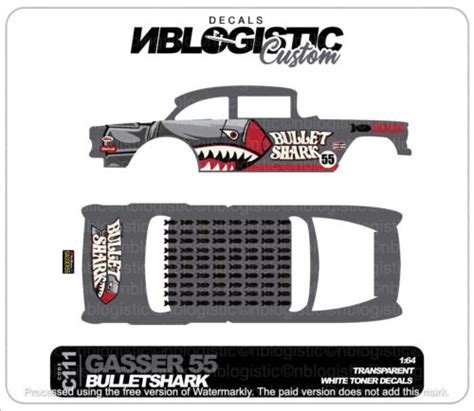 Chevy Gasser Universal Waterslide Decal For Hot Wheels Scale Ebay