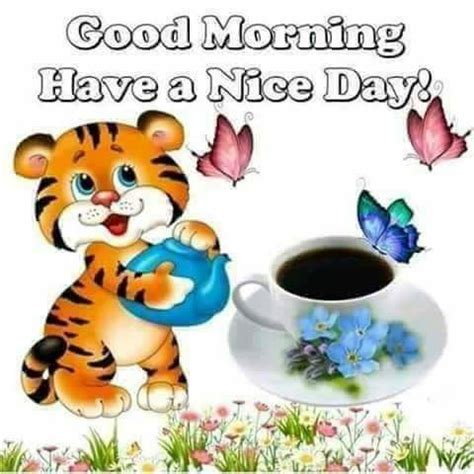 Tiger Pouring Tea Good Morning Have A Nice Day Pictures Photos And