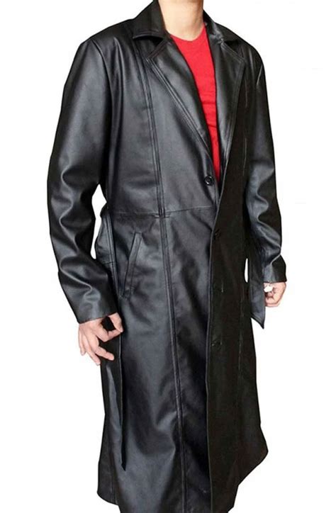 Eric Brooks Blade Wesley Snipes Black Leather Long Trench Coat