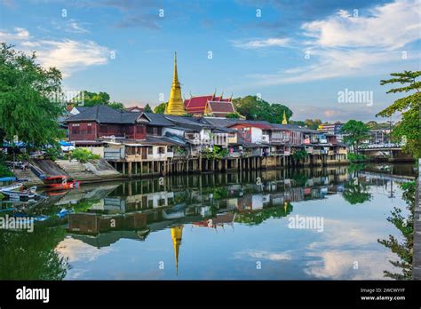 Thailand Chanthaburi Chanthaboon Waterfront Community Lined With