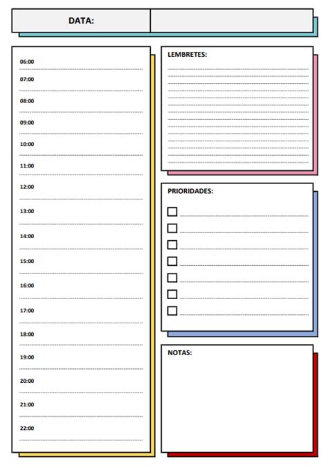 Planner Diario Excel Easy