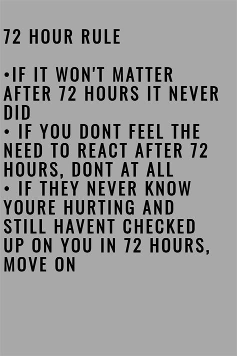 72 Hour Rule In 2020 Feelings Rules 72 Hours