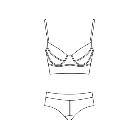 Premium Vector Lingerie Underwear Panties Bra Bustiers Drawn Vector