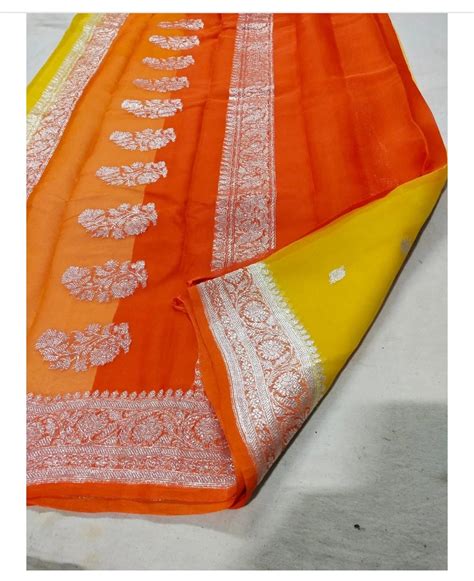 Khadi Chiffon Durga Puja Zari Work Pure Georgette Banarasi Silk