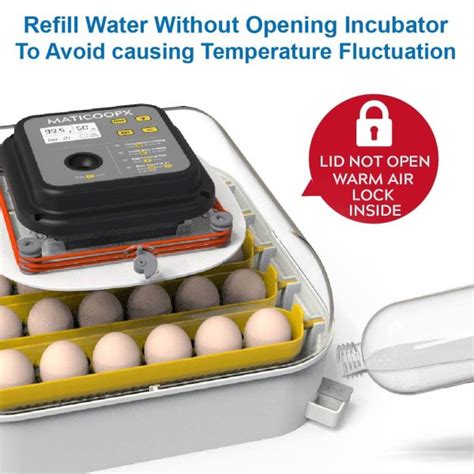 Maticoopx Egg Incubator With Humidity Display And Egg Candler