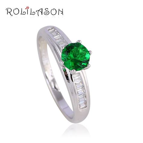 Rolilason Anillo De Plata De Primera Ley Y Circ N Para Mujer Sortija