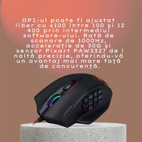 Mouse Redragon M Impact Pentru Gaming Cu Iluminare Rgb Si