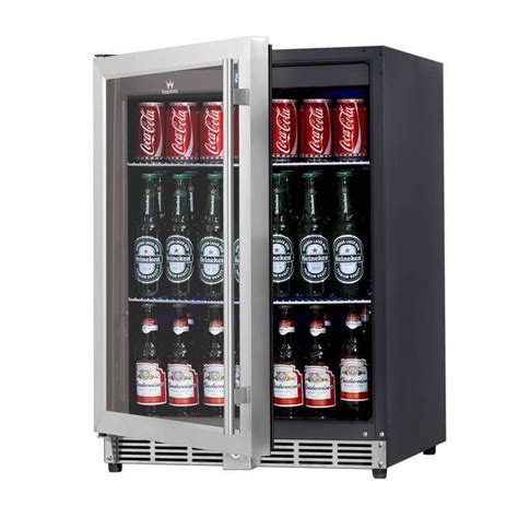 Under Counter Beverage Cooler Glass Door With Stainless Trim For