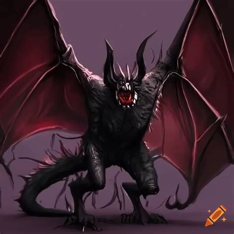 Illustration Of A Demonic Bat Creature