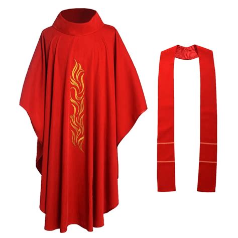 Aliexpress.com : Buy Red Catholic Church Chasuble Priest Vestments Robe ...