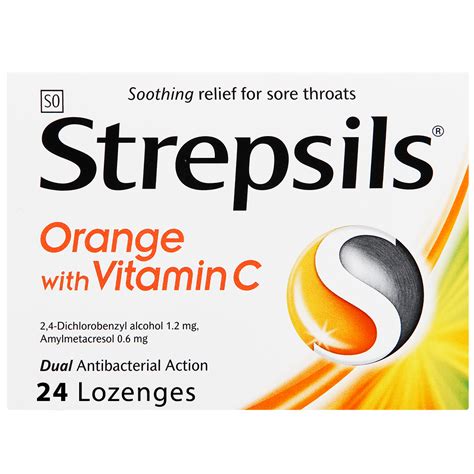 Strepsils 24s Sore Throat Lozenges Orange With Vitamin C Shop Today