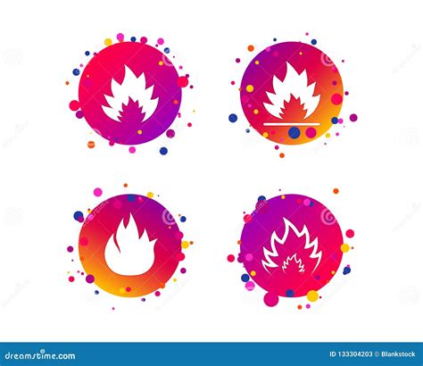 Iconos De La Llama Del Fuego Muestras Del Calor Vector Ilustración del