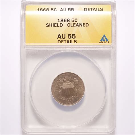 Shield Nickel Anacs Au Numismax