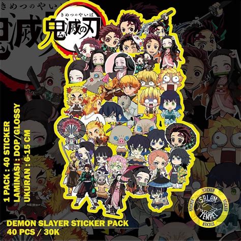 Jual Pcs Set Sticker Anime Kimetsu No Yaiba Demon Slayer Stiker