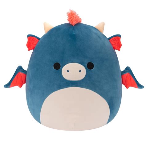 Squishmallows Original Inch Carin Blue Dragon With Orange Mane