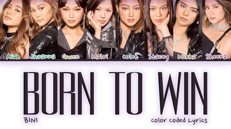 Bini Born To Win Color Coded Lyrics Youtube