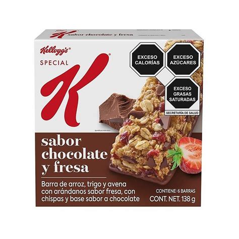 Barras Kellogg S Special K Sabor Chocolate Y Fresa 6 Pzas De 23 G C U