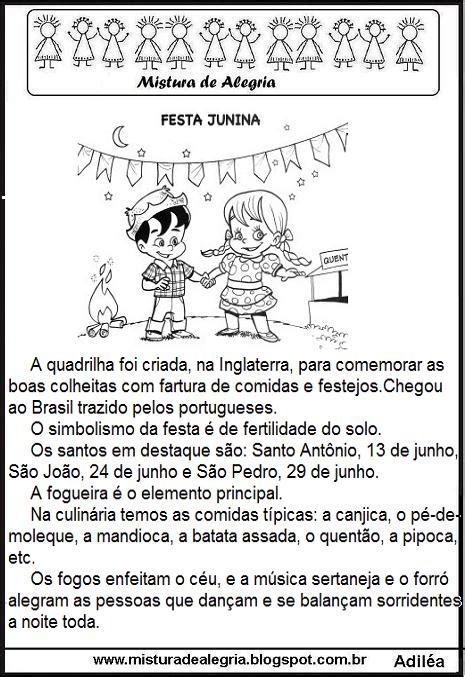 Atividades Sobre Festa Junina Mistura De Alegria