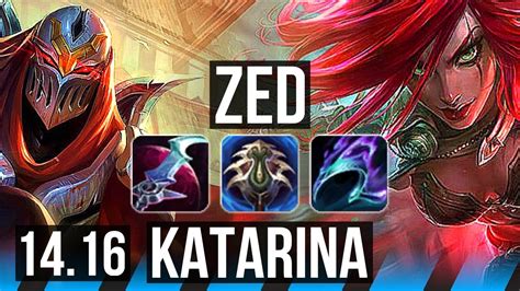 ZED Vs KATARINA MID 8 Solo Kills Legendary 600 Games EUW