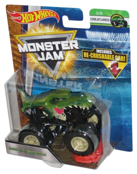 Hot Wheels Monster Jam 2017 Green Mega Wrex Creatures Toy Truck 2 6 W Re Crushable Car