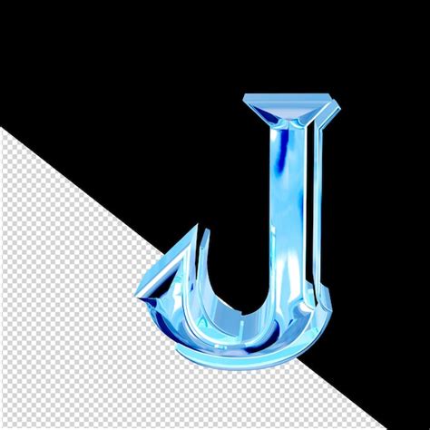 Premium Psd Blue Ice Symbol Letter J