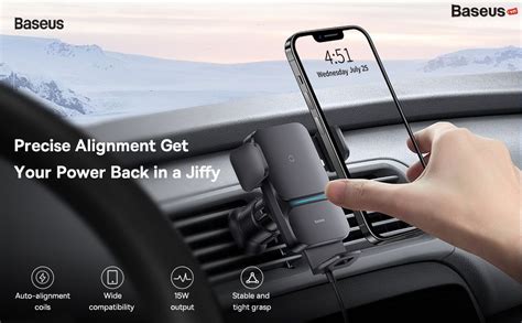 Bộ Đế Giữ Điện Thoại Baseus Wisdom Auto Alignment Car Mount Wireless C