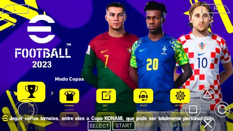 EFOOTBALL PES 2023 PPSSPP PATCH EUROPEUS e BRASILEIRÃO NOVAS FACES