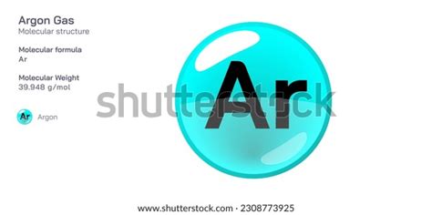 Argon Gas Molecular Structure Formula Periodic Stock Vector (Royalty ...