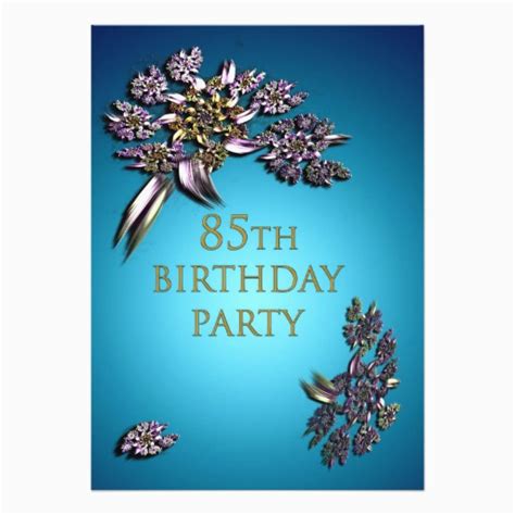 85th Birthday Invitation Template 85th Birthday Party Invitation Zazzle