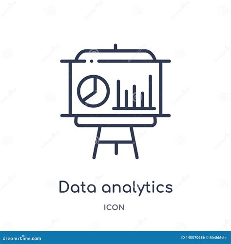 Linear Data Analytics Bars Chart With Descendant Line Icon From