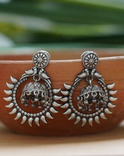 Hand Crafted Peacock Designed Jhumka By Studio B The Secret Label