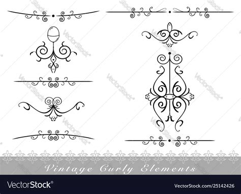 Curl elements Royalty Free Vector Image - VectorStock