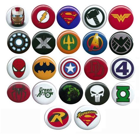 Superhero Pinback Buttons Badges Pins Set Or By Thestickergal 150