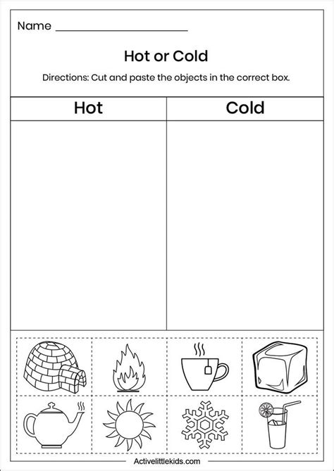 Hot Or Cold Sorting Worksheet Homeschool Preschool Activities Free Preschool Worksheets