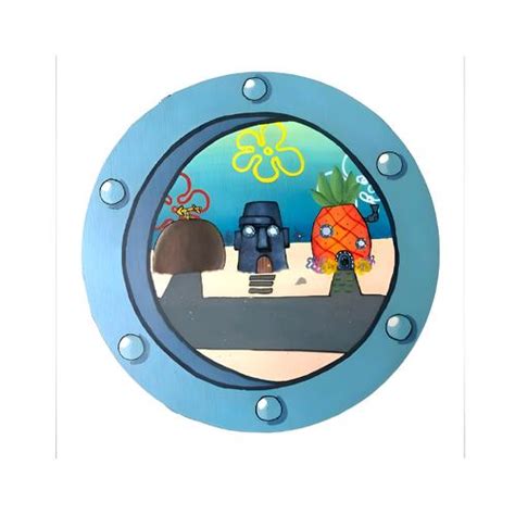 Jual Wallsticker Jendela Spongebob Bikini Bottom Diameter Besar Cm Diameter Cm