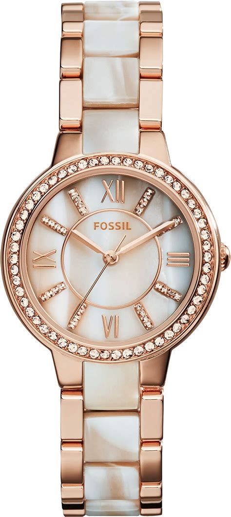 Buy Fossil Analog Ceramic Rose Gold Dial Brown Band Women S Watch