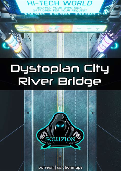 Dystopian City River Bridge P Cyberpunk Animated Battle Map