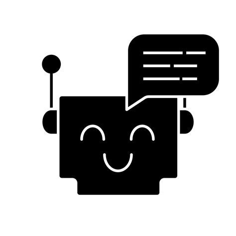 Chatbot Message Glyph Icon Talkbot Modern Robot Square Head Laughing