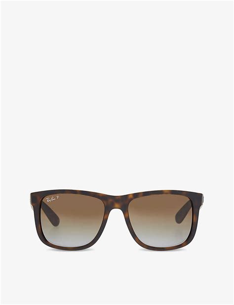 Ray Ban Rb4165 Tortoise Shell Rectangle Sunglasses