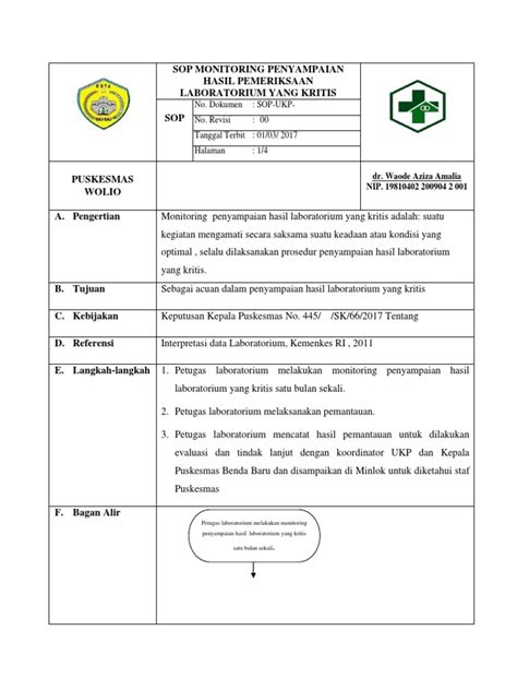 8145 Sop Monitoring Penyampaian Hasil Pemeriksaan Laboratorium Yang