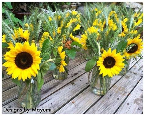 Sunflower Centerpieces Reception Rustic Design