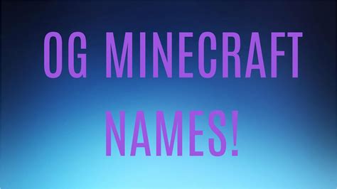 Og Minecraft Names Hacks Youtube