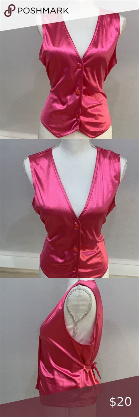 Hot Pink Satin Vest Clothes Design Hot Pink Pink Satin