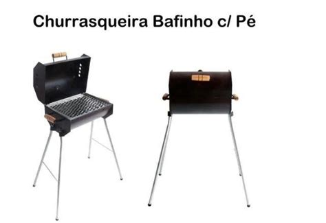 Churrasqueira Bafinho Pé Pequena Mini Botijão Preta PATINI