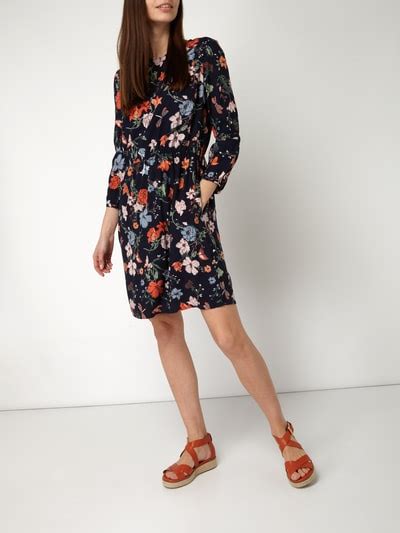 Jake S Casual Kleid Mit Floralem Muster Marine Online Kaufen