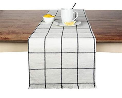 Sticky Toffee Table Runner Cotton Farmhouse Plaid In X In Table