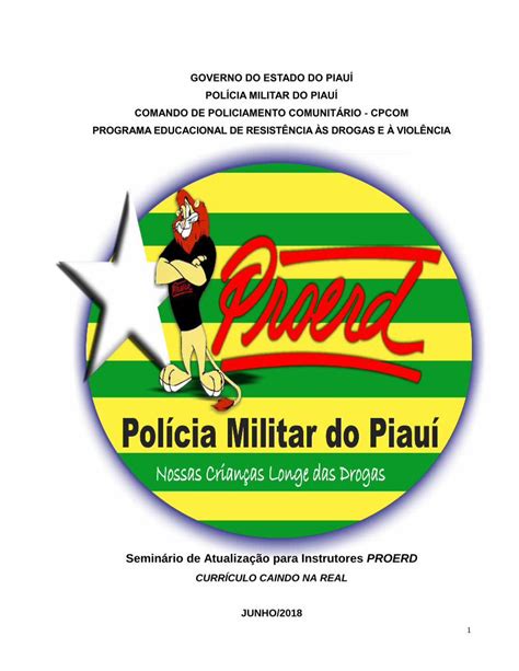 PDF Seminário de Atualização para Instrutores PROERD aplicação do