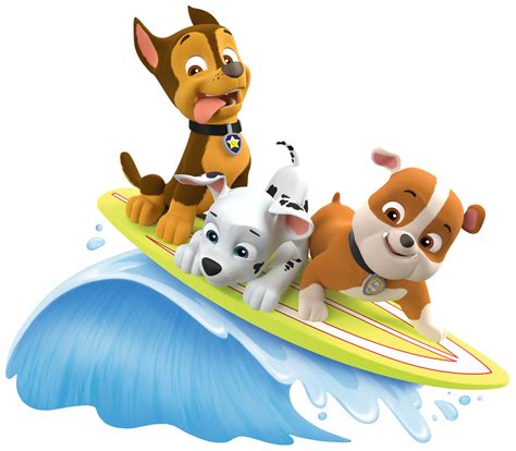 Obraz Paw Patrol Marshall Rubble Chase Summer Surfboardpng Paw