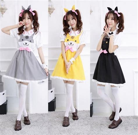 Neko Atsume Dress Anime Cat Backyard Cosplay Costume Lovely Girls Cat Maid Blouse+Vest Dress ...