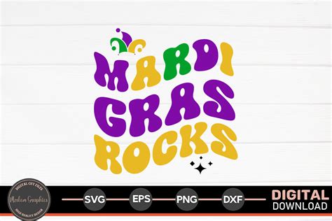 Mardi Gras Rock Mardi Gras Retro Svg Graphic By Moslem Graphics